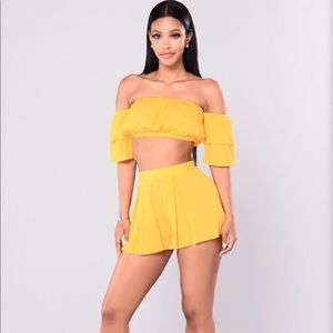 Fashion Nova Rosie Mustard Set